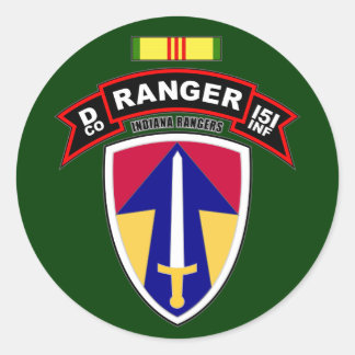 D Co, 151st Infantry Regiment - Rangers, Vietnam Classic Round Sticker