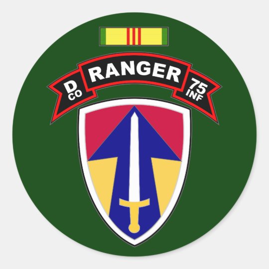 D Co, 75th Infantry Regiment - Rangers, Vietnam Classic Round Sticker