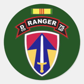 D Co, 75th Infantry Regiment - Rangers, Vietnam Classic Round Sticker