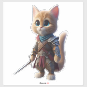 D&D Barbarian Cat Sticker – Fantasy RPG Cat Class