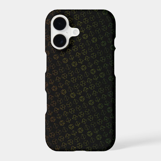 D&D Dice pattern in rainbow colors Iphone Case (Back)