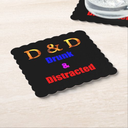 DD Drunk and Distracted Paper Coaster