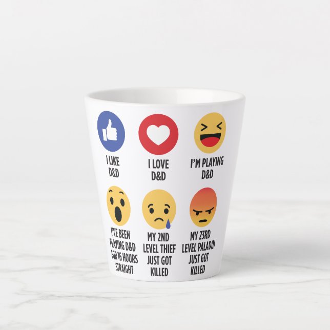 D&D Emojis Latte Mug (Front)