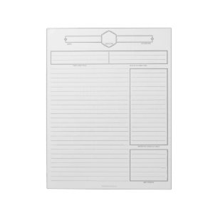 D&D Player Session Notepad