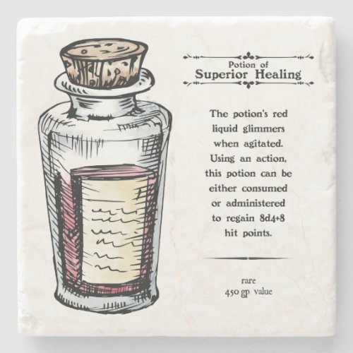 DD Superior Healing Potion Marble Coaster