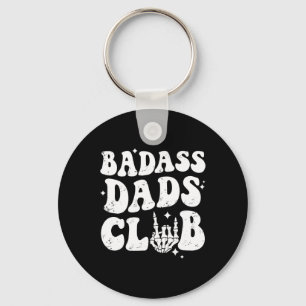 D Dads Club Funny Dad Groovy Trendy Fathers Day Keychain