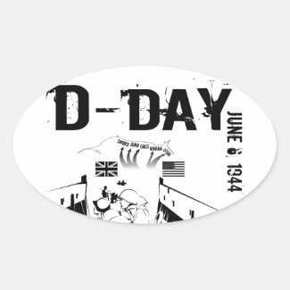 D-DAY 6th June 1944 Oval Sticker