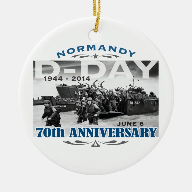 D-Day 70th Anniversary Battle of Normandy Ceramic Ornament (Front)