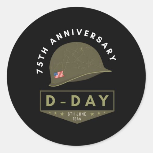 D_Day 75Th Anniversary Wwii Memorial Classic Round Sticker