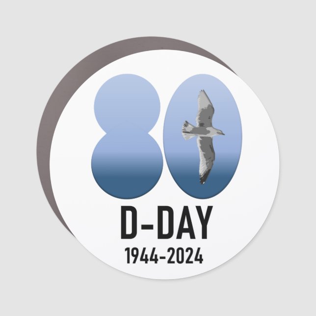 D-Day 80 - 1944-2024 Car Magnet (Front)