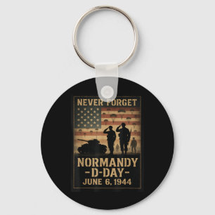 D-day 81st Anniversary Normandy 1944 Military Trib Keychain