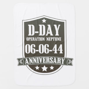 D-Day Anniversary Badge Swaddle Blanket