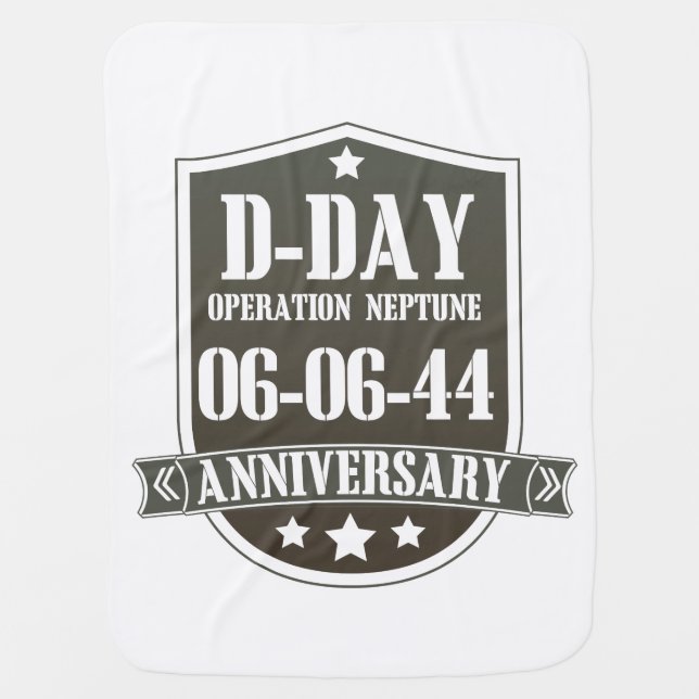 D-Day Anniversary Badge Swaddle Blanket (Front)
