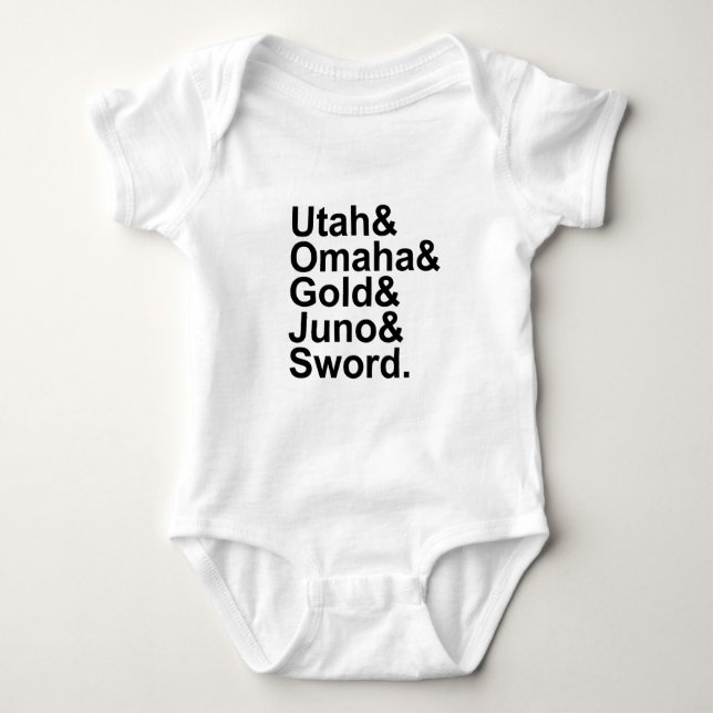 D-Day Beaches | Utah Omaha Gold Juno Sword Baby Bodysuit (Front)