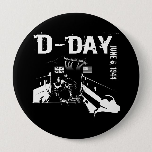 D-DAY June 6, 1944 Button (Front)