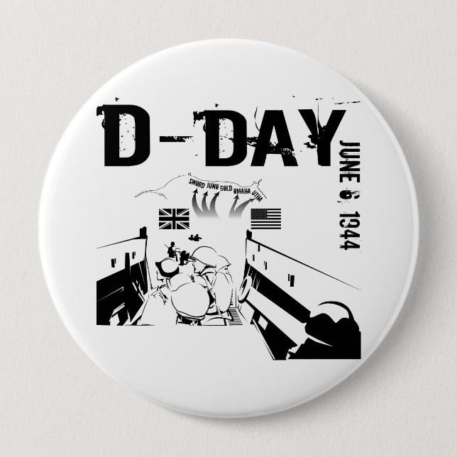 D-DAY June 6, 1944 Button (Front)