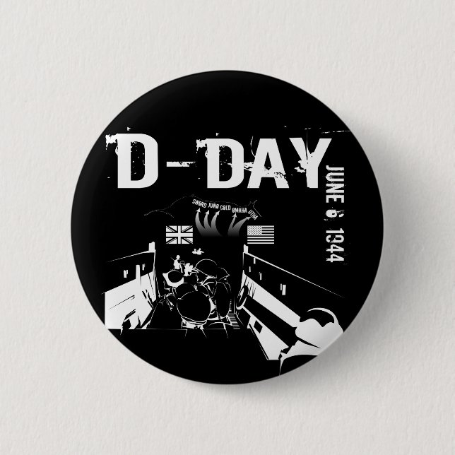 D-DAY June 6, 1944 Button (Front)