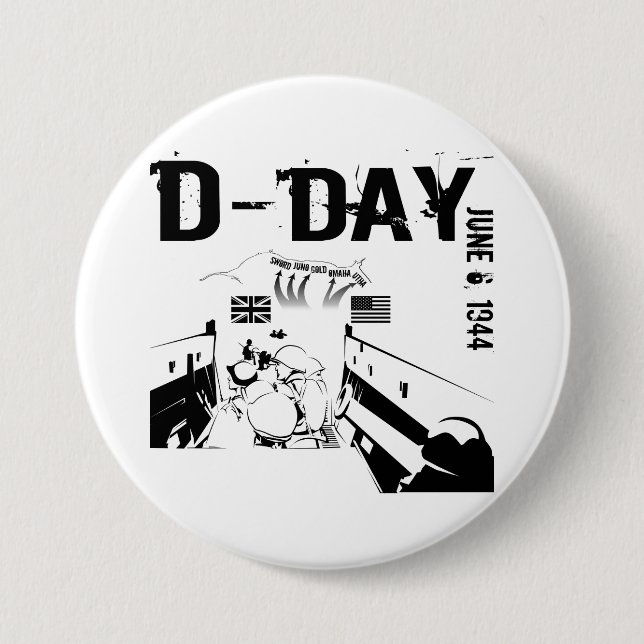 D-DAY June 6, 1944 Button (Front)