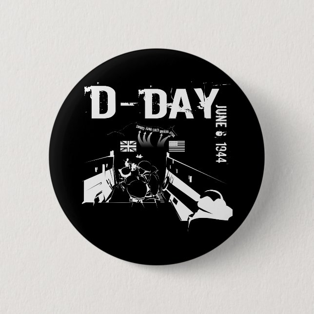 D-DAY June 6, 1944 Button (Front)