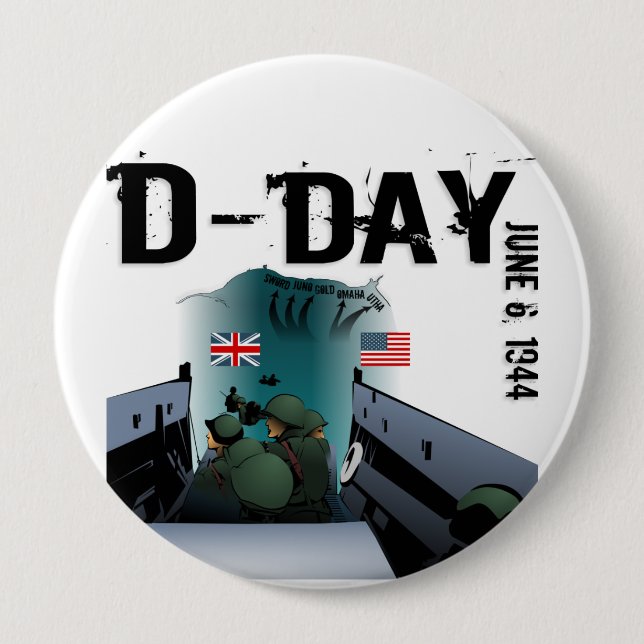 D-DAY June 6, 1944 Button (Front)