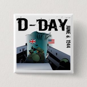 D-DAY June 6, 1944 Button