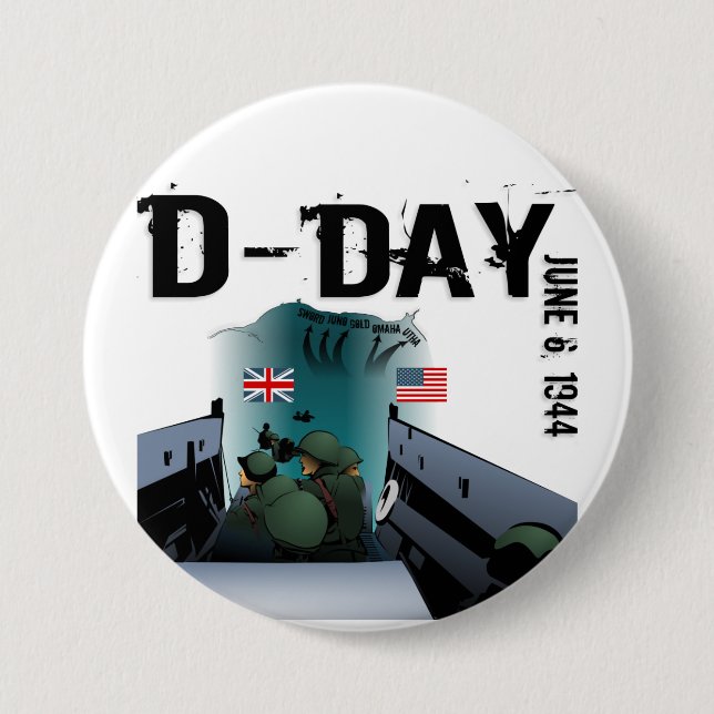 D-DAY June 6, 1944 Button (Front)