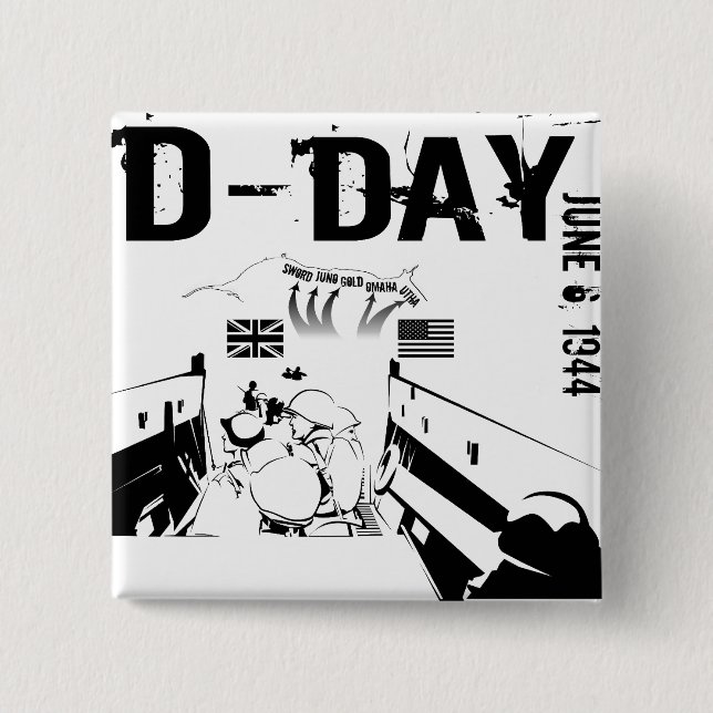 D-DAY June 6, 1944 Button (Front)