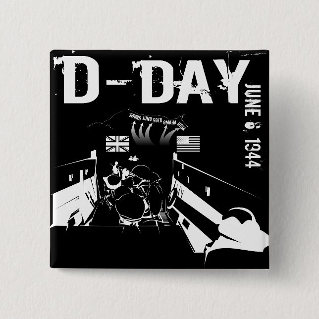 D-DAY June 6, 1944 Button (Front)
