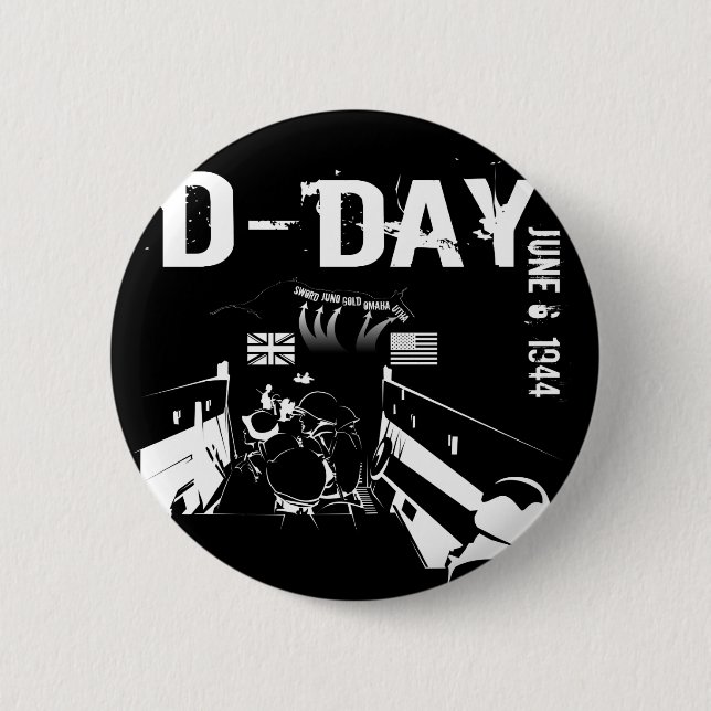 D-DAY June 6, 1944 Button (Front)
