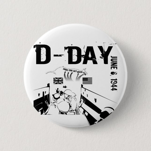 D-DAY June 6, 1944 Button (Front)