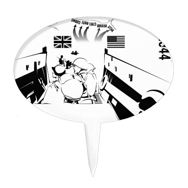 D-DAY June 6, 1944 Cake Topper (Front)