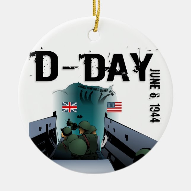 D-DAY June 6, 1944 Ceramic Ornament (Front)