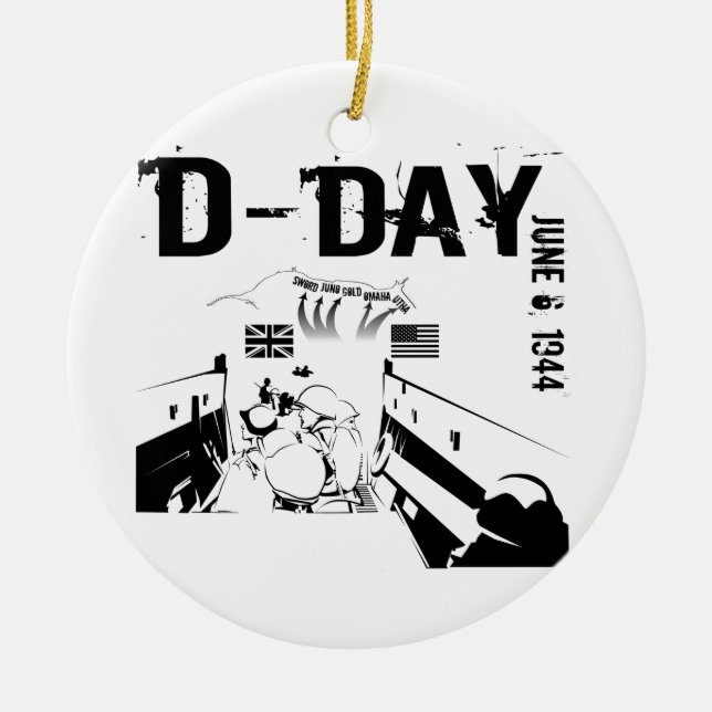 D-DAY June 6, 1944 Ceramic Ornament (Front)