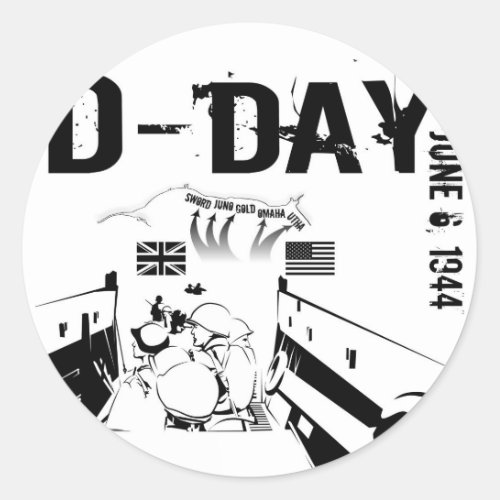 D_DAY June 6 1944 Classic Round Sticker