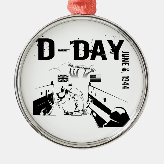 D-DAY June 6, 1944 Metal Ornament (Front)