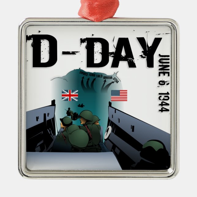 D-DAY June 6, 1944 Metal Ornament (Front)