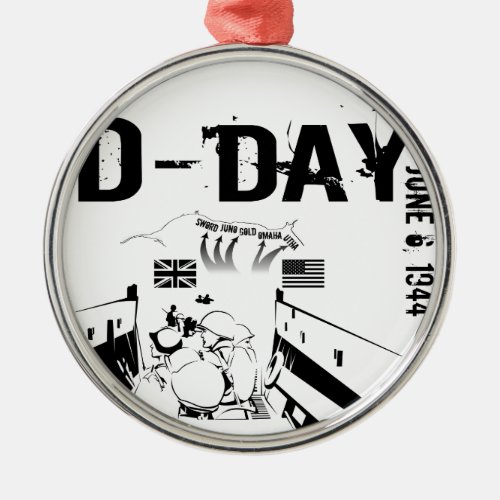 D_DAY June 6 1944 Metal Ornament