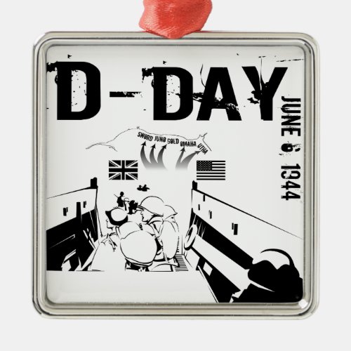 D_DAY June 6 1944 Metal Ornament