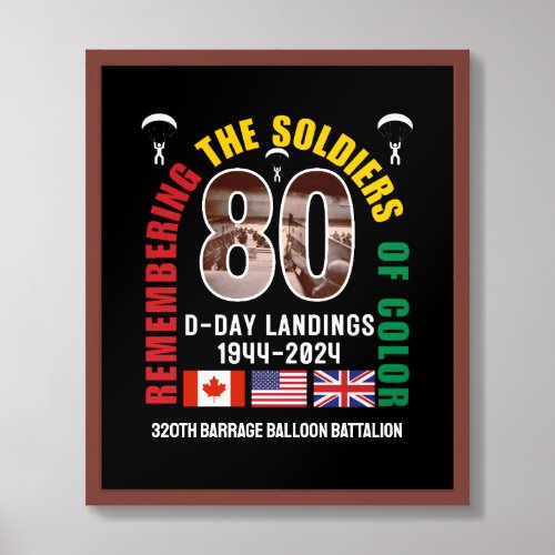 D_DAY LANDINGS 80th Anniversary Soldiers of Color Framed Art