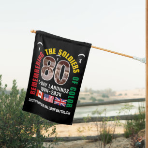 D-DAY LANDINGS 80th Anniversary Soldiers of Color  House Flag