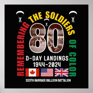 D-DAY LANDINGS 80th Anniversary Soldiers of Color Poster