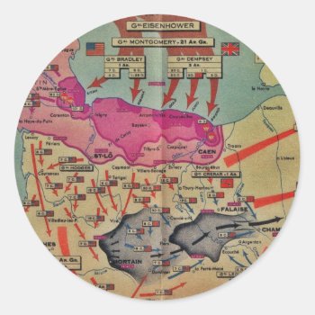 D-day Landings Assorted Images Classic Round Sticker by hermoines at Zazzle