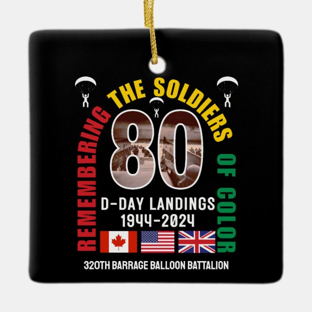 D-DAY NORMANDY LANDINGS WW2 80th Anniversary  Ceramic Ornament (Front)