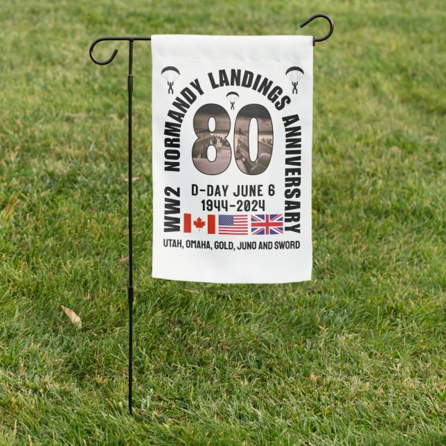 D-DAY NORMANDY LANDINGS WW2 80th Anniversary Garden Flag (In SItu)
