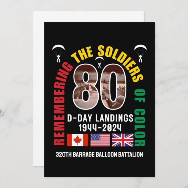 D-DAY NORMANDY LANDINGS WW2 80th Anniversary  Holiday Card (Front/Back)
