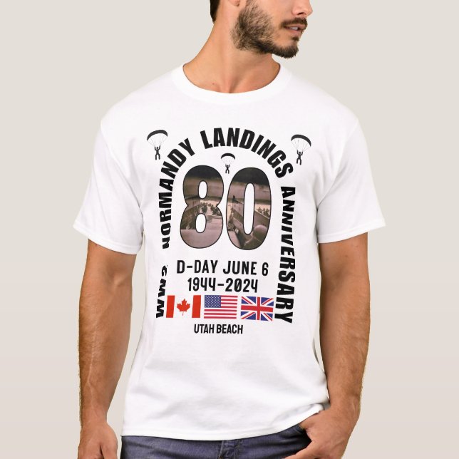D-DAY NORMANDY LANDINGS WW2 80th Anniversary  T-Shirt (Front)