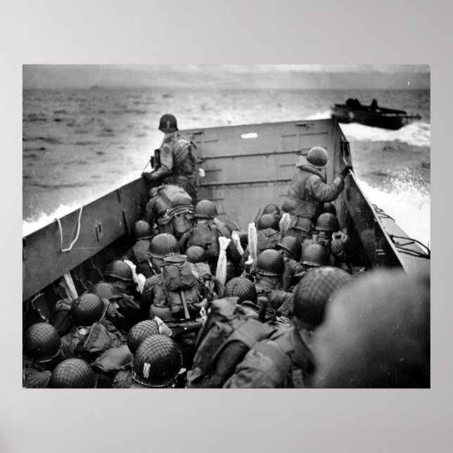 D-DAY Omaha Beach Landing Craft World War II Poster (Front)