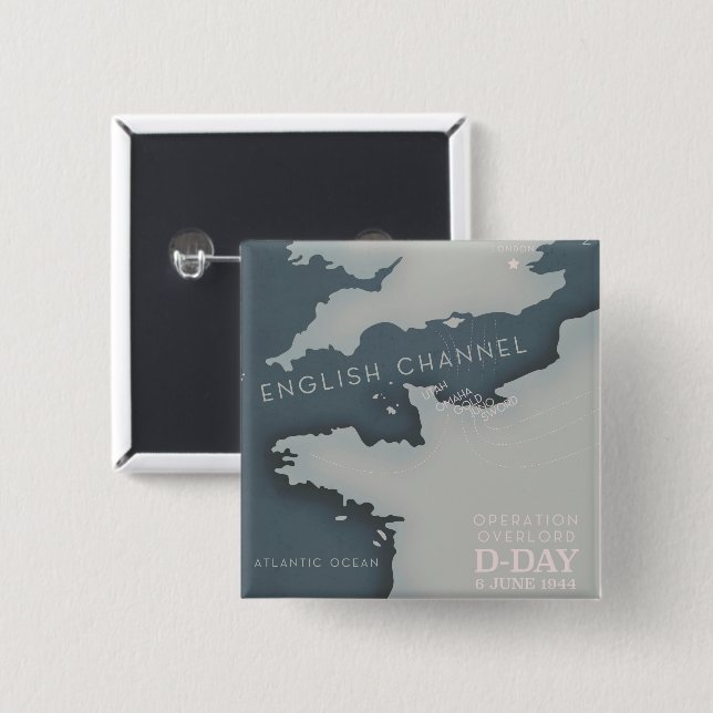 D-Day Operation overlord Military poster. Button (Front & Back)