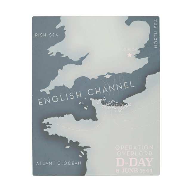 D-Day Operation overlord Military poster. Metal Print (Front)