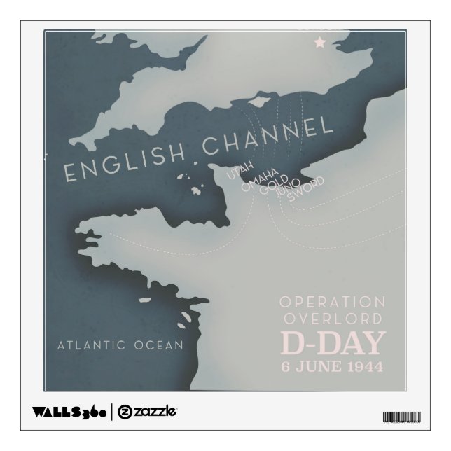 D-Day Operation overlord Military poster. Wall Decal (Front)